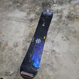 Gnu Carbon High Beams Snowboard Unisex 156 Black Blue Good Vintage Mervin Made